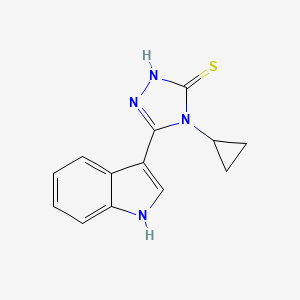 molecular formula C13H12N4S B2522577 4-环丙基-5-(1H-吲哚-3-基)-4H-1,2,4-三唑-3-硫醇 CAS No. 847783-66-8