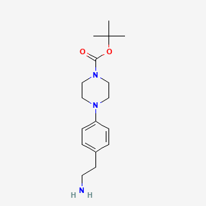 molecular formula C17H27N3O2 B2522588 Nccc1=CC=C(C=C1)N1ccn(CC1)C(=O)OC(C)(C)C CAS No. 1402667-09-7