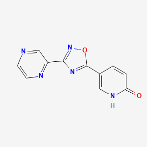 molecular formula C11H7N5O2 B2522595 5-[3-(Pyrazin-2-yl)-1,2,4-oxadiazol-5-yl]pyridin-2(1H)-one CAS No. 1239843-33-4