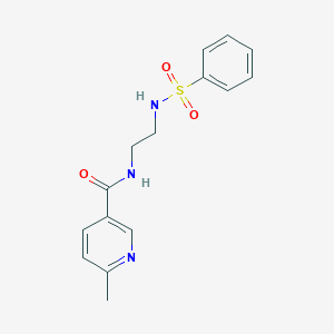 molecular formula C15H17N3O3S B252260 N-(2-Benzenesulfonylamino-ethyl)-6-methyl-nicotinamide 