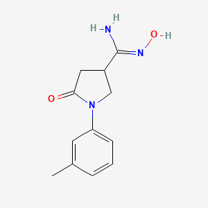 molecular formula C12H15N3O2 B2522600 N'-hydroxy-1-(3-methylphenyl)-5-oxopyrrolidine-3-carboximidamide CAS No. 1993813-47-0