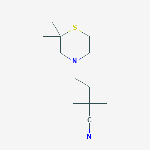 molecular formula C12H22N2S B2522611 4-(2,2-二甲基硫代吗啉-4-基)-2,2-二甲基丁腈 CAS No. 1713603-18-9