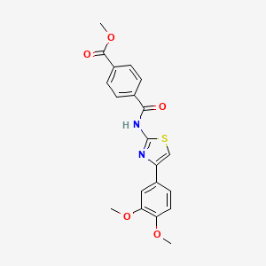 molecular formula C20H18N2O5S B2522614 4-((4-(3,4-二甲氧基苯基)噻唑-2-基)氨基甲酰基)苯甲酸甲酯 CAS No. 476326-48-4