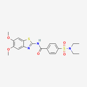 molecular formula C20H23N3O5S2 B2522616 4-(N,N-diethylsulfamoyl)-N-(5,6-dimethoxybenzo[d]thiazol-2-yl)benzamide CAS No. 895435-49-1