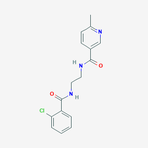 molecular formula C16H16ClN3O2 B252262 N-(2-{[(2-chlorophenyl)carbonyl]amino}ethyl)-6-methylpyridine-3-carboxamide 