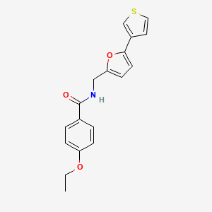 molecular formula C18H17NO3S B2522629 4-ethoxy-N-((5-(thiophen-3-yl)furan-2-yl)methyl)benzamide CAS No. 2034594-97-1