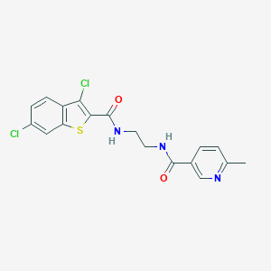 molecular formula C18H15Cl2N3O2S B252264 N-(2-{[(3,6-dichloro-1-benzothien-2-yl)carbonyl]amino}ethyl)-6-methylnicotinamide 