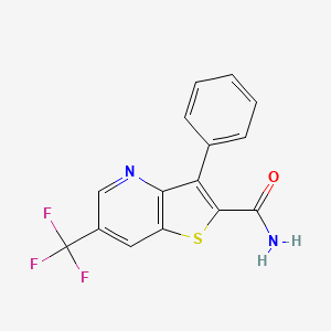 molecular formula C15H9F3N2OS B2522644 3-Phenyl-6-(trifluoromethyl)thieno[3,2-b]pyridine-2-carboxamide CAS No. 478260-63-8