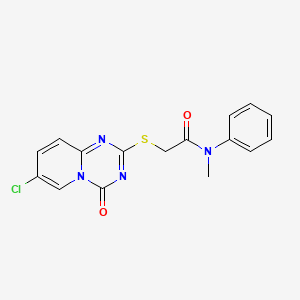 molecular formula C16H13ClN4O2S B2522645 2-(7-chloro-4-oxopyrido[1,2-a][1,3,5]triazin-2-yl)sulfanyl-N-methyl-N-phenylacetamide CAS No. 896330-74-8