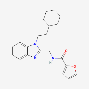 molecular formula C21H25N3O2 B2522647 N-{[1-(2-cyclohexylethyl)benzimidazol-2-yl]methyl}-2-furylcarboxamide CAS No. 920115-34-0