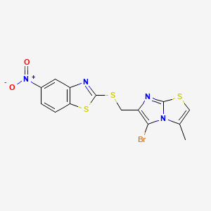 2-(((5-Bromo-3-methylimidazo[2,1-b]thiazol-6-yl)methyl)thio)-5-nitrobenzo[d]thiazole