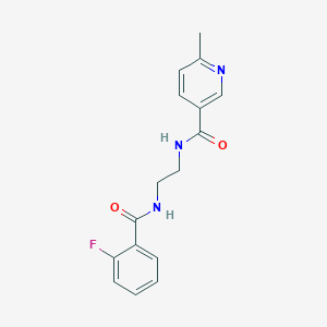 molecular formula C16H16FN3O2 B252266 N-(2-{[(2-fluorophenyl)carbonyl]amino}ethyl)-6-methylpyridine-3-carboxamide 