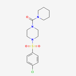 molecular formula C16H22ClN3O3S B2522660 4-[(4-氯苯基)磺酰基]哌嗪基哌啶基酮 CAS No. 708229-24-7