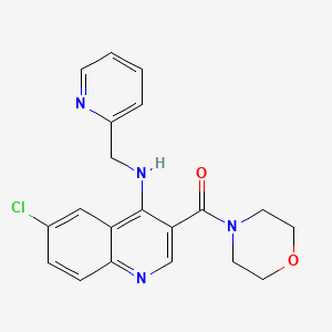 {6-Chloro-4-[(pyridin-2-ylmethyl)amino]quinolin-3-yl}(morpholin-4-yl)methanone