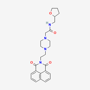 molecular formula C25H30N4O4 B2522673 2-(4-(2-(1,3-ジオキソ-1H-ベンゾ[de]イソキノリン-2(3H)-イル)エチル)ピペラジン-1-イル)-N-((テトラヒドロフラン-2-イル)メチル)アセトアミド CAS No. 2034477-49-9