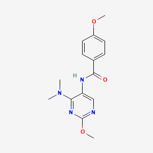 molecular formula C15H18N4O3 B2522691 N-(4-(dimethylamino)-2-methoxypyrimidin-5-yl)-4-methoxybenzamide CAS No. 1796966-61-4