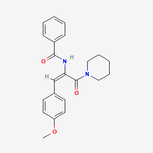 (E)-N-(1-(4-methoxyphenyl)-3-oxo-3-(piperidin-1-yl)prop-1-en-2-yl)benzamide