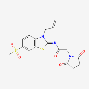 (Z)-N-(3-allyl-6-(methylsulfonyl)benzo[d]thiazol-2(3H)-ylidene)-2-(2,5-dioxopyrrolidin-1-yl)acetamide