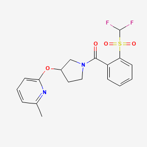 (2-((Difluoromethyl)sulfonyl)phenyl)(3-((6-methylpyridin-2-yl)oxy)pyrrolidin-1-yl)methanone