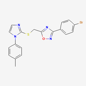3-(4-bromophenyl)-5-(((1-(p-tolyl)-1H-imidazol-2-yl)thio)methyl)-1,2,4-oxadiazole