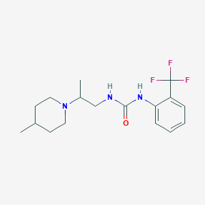 molecular formula C17H24F3N3O B2522717 1-(2-(4-Methylpiperidin-1-yl)propyl)-3-(2-(trifluoromethyl)phenyl)harnstoff CAS No. 941909-10-0