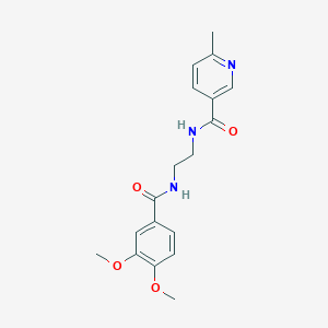 molecular formula C18H21N3O4 B252272 N-(2-{[(3,4-dimethoxyphenyl)carbonyl]amino}ethyl)-6-methylpyridine-3-carboxamide 