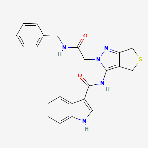 molecular formula C23H21N5O2S B2522722 N-(2-(2-(benzylamino)-2-oxoethyl)-4,6-dihydro-2H-thieno[3,4-c]pyrazol-3-yl)-1H-indole-3-carboxamide CAS No. 1170398-94-3