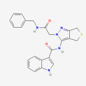 molecular formula C23H21N5O2S B2522722 N-{2-[(Benzylcarbamoyl)methyl]-2H,4H,6H-thieno[3,4-c]pyrazol-3-yl}-1H-indol-3-carboxamid CAS No. 1170398-94-3