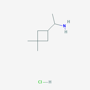 molecular formula C8H18ClN B2522724 1-(3,3-二甲基环丁基)乙胺；盐酸盐 CAS No. 2408964-13-4