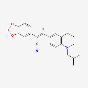 molecular formula C23H24N2O2 B2522728 (2Z)-2-(2H-1,3-苯并二氧杂环-5-基)-3-[1-(2-甲基丙基)-1,2,3,4-四氢喹啉-6-基]丙-2-烯腈 CAS No. 866039-70-5