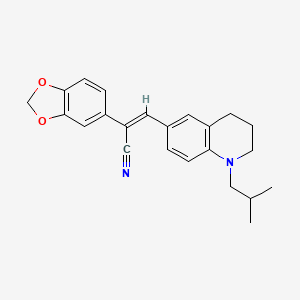 (2Z)-2-(2H-1,3-benzodioxol-5-yl)-3-[1-(2-methylpropyl)-1,2,3,4-tetrahydroquinolin-6-yl]prop-2-enenitrile