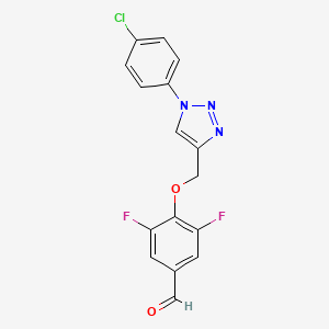 molecular formula C16H10ClF2N3O2 B2522729 4-[[1-(4-Chlorophenyl)triazol-4-yl]methoxy]-3,5-difluorobenzaldehyde CAS No. 1825523-12-3