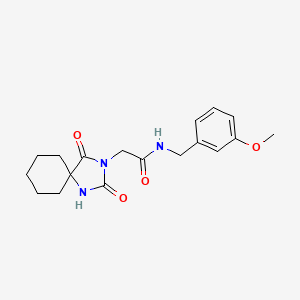 molecular formula C18H23N3O4 B2522733 2-(2,4-dioxo-1,3-diazaspiro[4.5]dec-3-yl)-N-(3-methoxybenzyl)acetamide CAS No. 923193-68-4