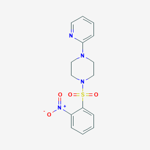 molecular formula C15H16N4O4S B2522736 1-(2-硝基苯基)磺酰基-4-吡啶-2-基哌嗪 CAS No. 309277-86-9