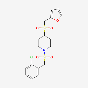 1-((2-Chlorobenzyl)sulfonyl)-4-((furan-2-ylmethyl)sulfonyl)piperidine