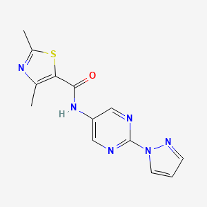 N-(2-(1H-pyrazol-1-yl)pyrimidin-5-yl)-2,4-dimethylthiazole-5-carboxamide