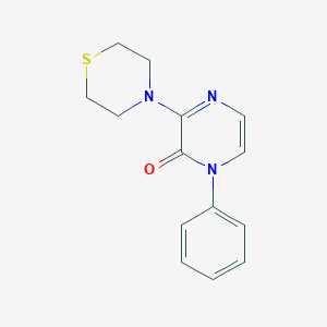 molecular formula C14H15N3OS B2522748 1-Phenyl-3-thiomorpholin-4-ylpyrazin-2-one CAS No. 2380096-47-7