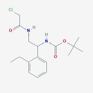 molecular formula C17H25ClN2O3 B2522749 Tert-butyl N-[2-[(2-chloroacetyl)amino]-1-(2-ethylphenyl)ethyl]carbamate CAS No. 2411300-67-7