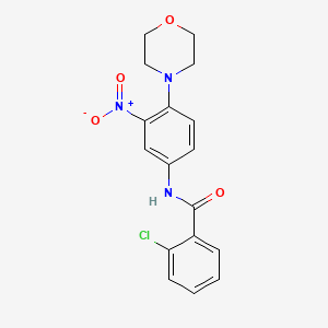 molecular formula C17H16ClN3O4 B2522753 2-chloro-N-[4-(morpholin-4-yl)-3-nitrophenyl]benzamide CAS No. 955568-17-9
