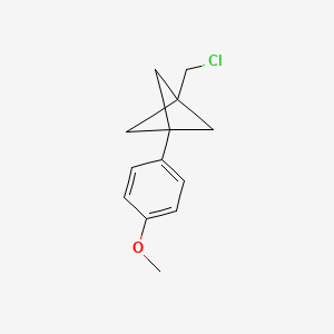 molecular formula C13H15ClO B2522756 1-(Chloromethyl)-3-(4-methoxyphenyl)bicyclo[1.1.1]pentane CAS No. 2287333-42-8