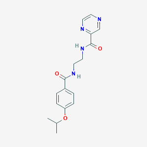 molecular formula C17H20N4O3 B252276 N-{2-[(4-isopropoxybenzoyl)amino]ethyl}-2-pyrazinecarboxamide 