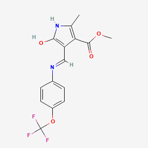 methyl 2-methyl-5-oxo-4-{[4-(trifluoromethoxy)anilino]methylene}-4,5-dihydro-1H-pyrrole-3-carboxylate