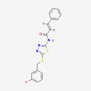 N-(5-((3-fluorobenzyl)thio)-1,3,4-thiadiazol-2-yl)cinnamamide