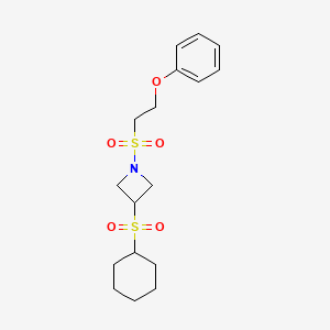 molecular formula C17H25NO5S2 B2522766 3-(Cyclohexylsulfonyl)-1-((2-phenoxyethyl)sulfonyl)azetidine CAS No. 1798677-63-0