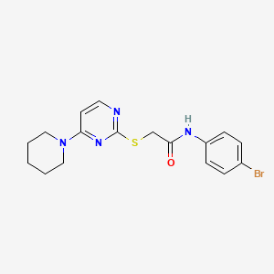 molecular formula C17H19BrN4OS B2522768 N-(4-溴苯基)-2-((4-(哌啶-1-基)嘧啶-2-基)硫代)乙酰胺 CAS No. 1251707-34-2