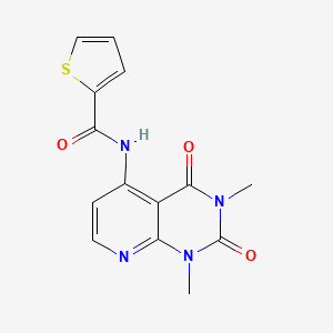molecular formula C14H12N4O3S B2522771 N-(1,3-dimethyl-2,4-dioxo-1,2,3,4-tetrahydropyrido[2,3-d]pyrimidin-5-yl)thiophene-2-carboxamide CAS No. 941910-27-6
