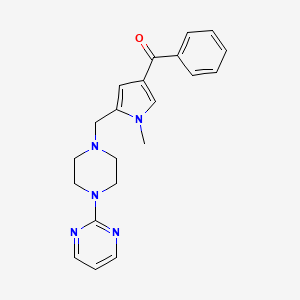 molecular formula C21H23N5O B2522772 (1-メチル-5-{[4-(2-ピリミジニル)ピペラジノ]メチル}-1H-ピロール-3-イル)(フェニル)メタノン CAS No. 866149-63-5