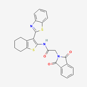 molecular formula C25H19N3O3S2 B2522774 N-(3-(benzo[d]thiazol-2-yl)-4,5,6,7-tetrahydrobenzo[b]thiophen-2-yl)-2-(1,3-dioxoisoindolin-2-yl)acetamide CAS No. 391866-92-5