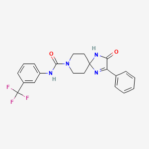 molecular formula C21H19F3N4O2 B2522775 3-oxo-2-phenyl-N-(3-(trifluoromethyl)phenyl)-1,4,8-triazaspiro[4.5]dec-1-ene-8-carboxamide CAS No. 1189857-32-6