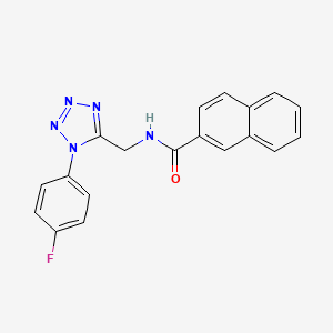 molecular formula C19H14FN5O B2522777 N-((1-(4-fluorophenyl)-1H-tetrazol-5-yl)methyl)-2-naphthamide CAS No. 897623-54-0